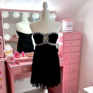 Glam Elegant Vintage Party Prom Strapless Mini Dress
